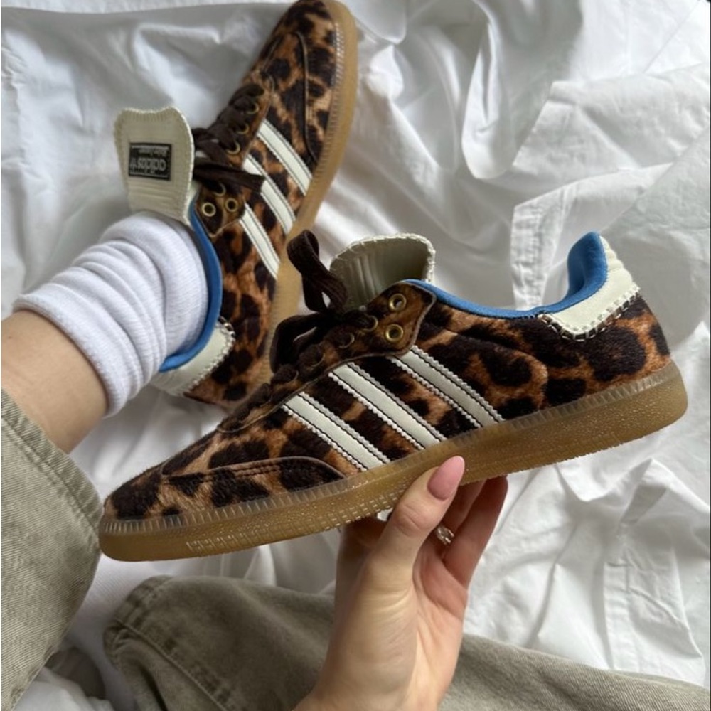 Women's Adidas x Wales Bonner Samba Leopard
Print Pony Sneakers